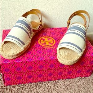 Tory Burch Stretch-Canvas Espadrille Sandal